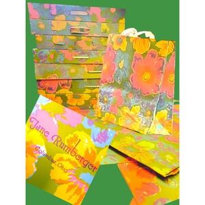 Lot Of 11 MOD RETRO Flowers Vintage Retail Apparel Store Shopping Boxes &‎ Bag
